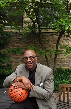 Man with basketball photo