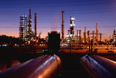 Refinery at night photo