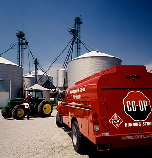 Red oil truck